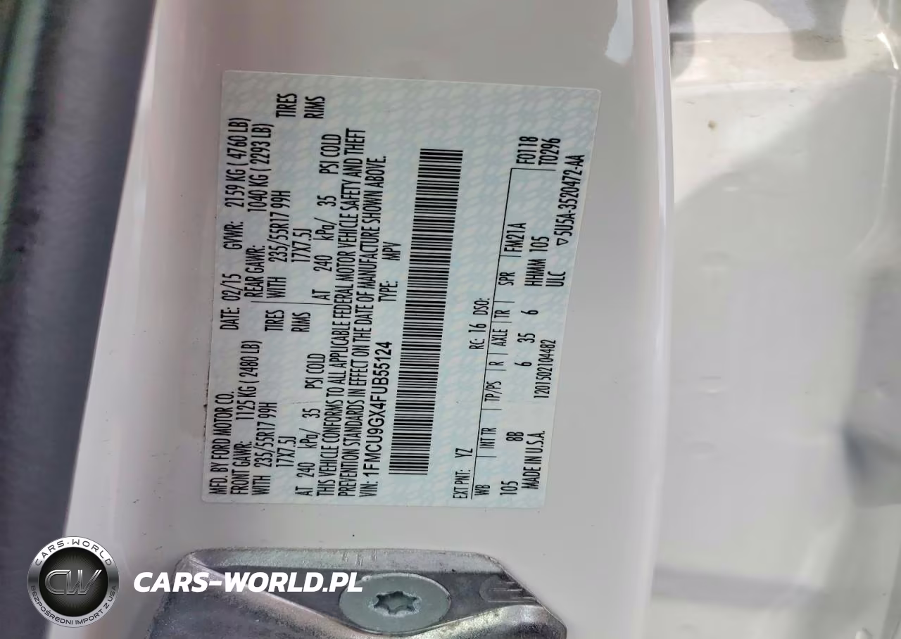 2015 Ford Escape Se VIN:1FMCU9GX4FUB55124 - 13
