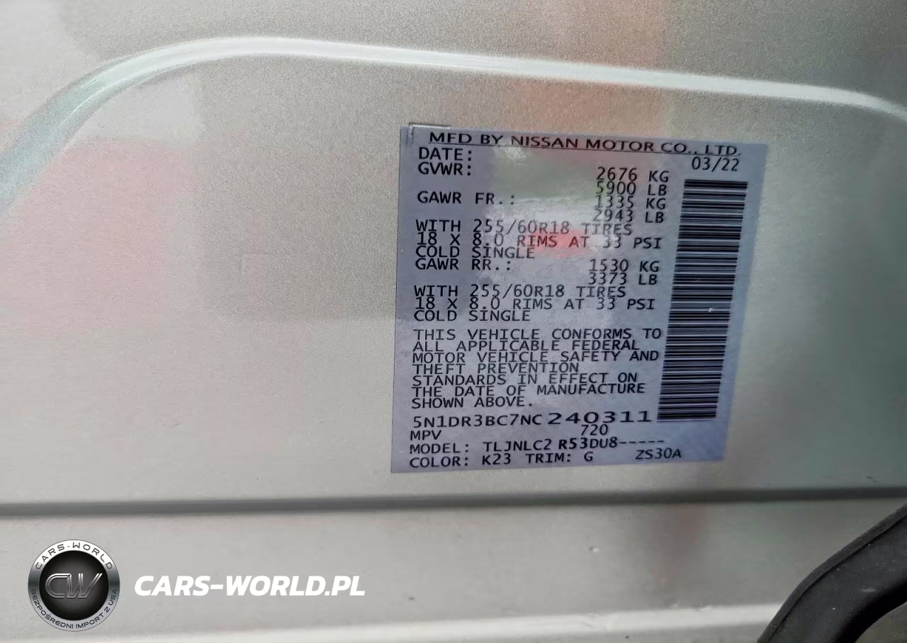 2022 Nissan Pathfinder Sv VIN:5N1DR3BC7NC240311 - 13