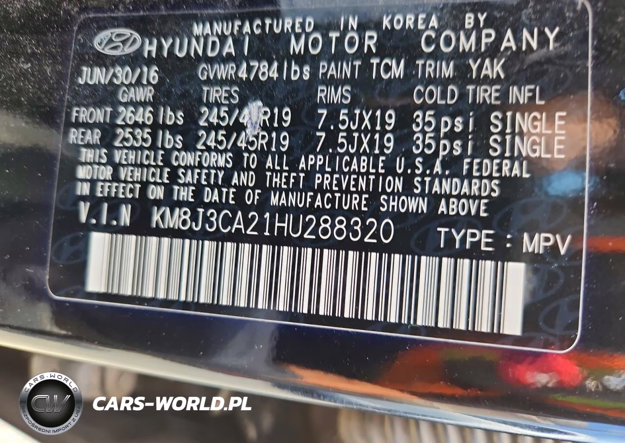 2017 Hyundai Tucson Limited VIN:KM8J3CA21HU288320 - 13