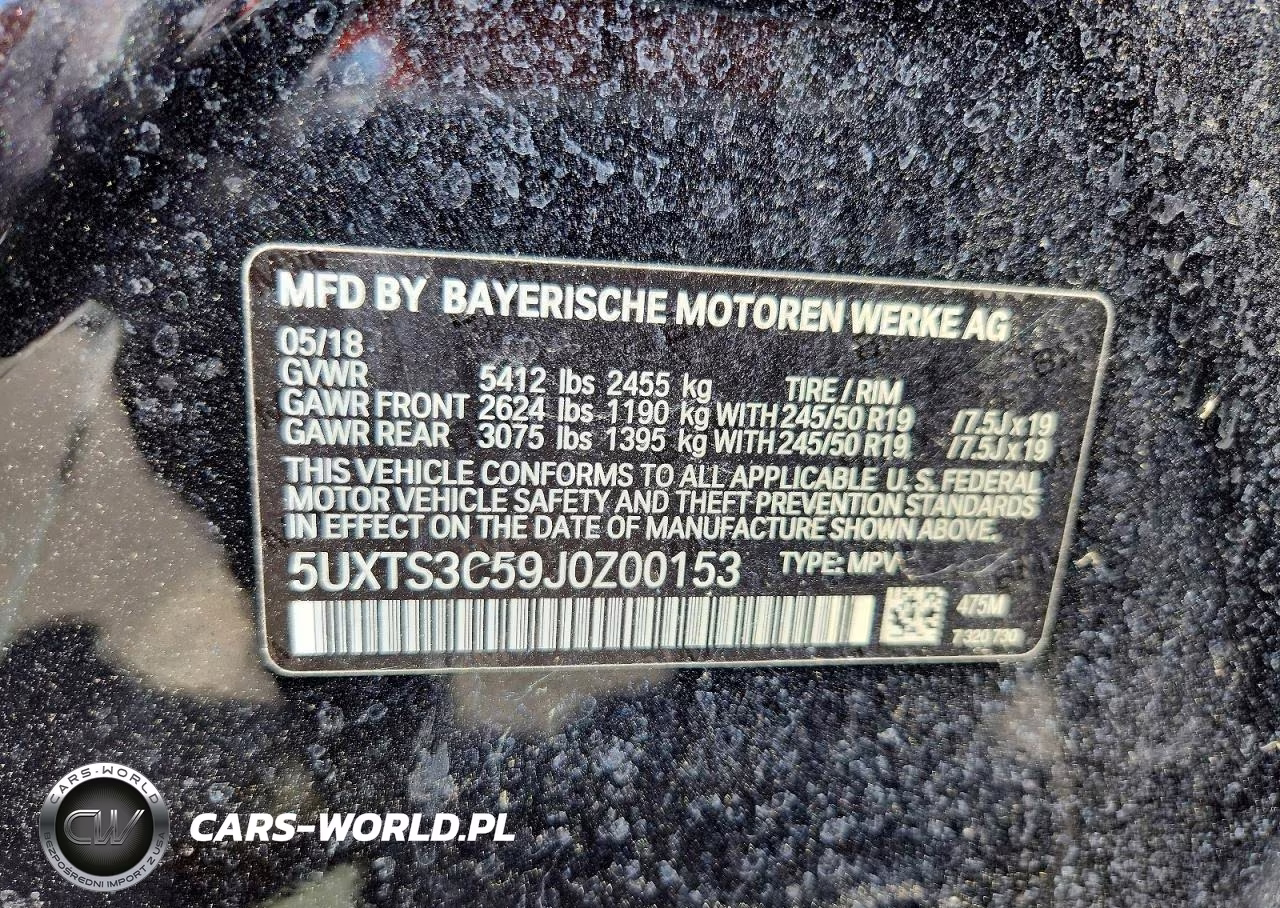 2018 BMW X3 xDrivem40I VIN:5UXTS3C59J0Z00153 - 13