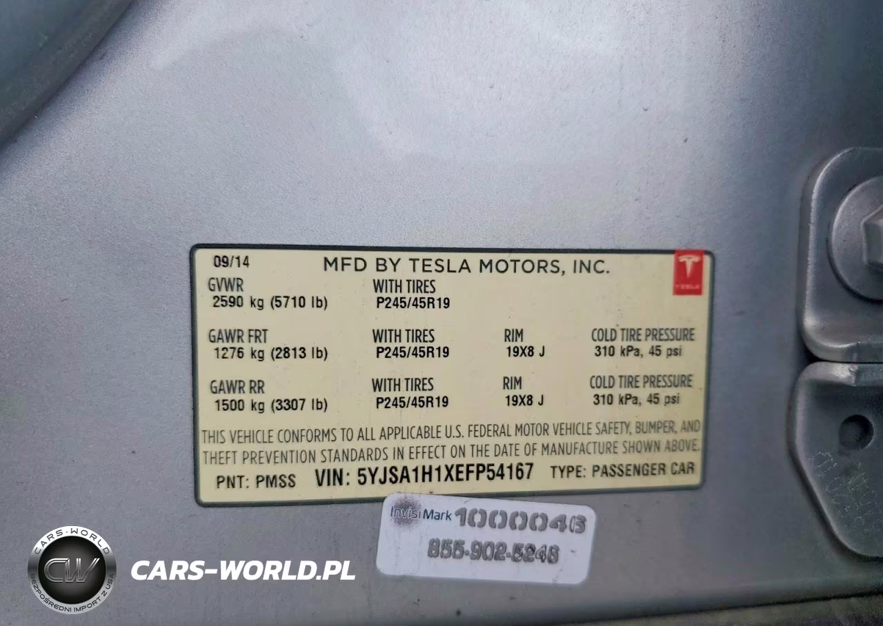 2014 Tesla Model S VIN:5YJSA1H1XEFP54167 - 12