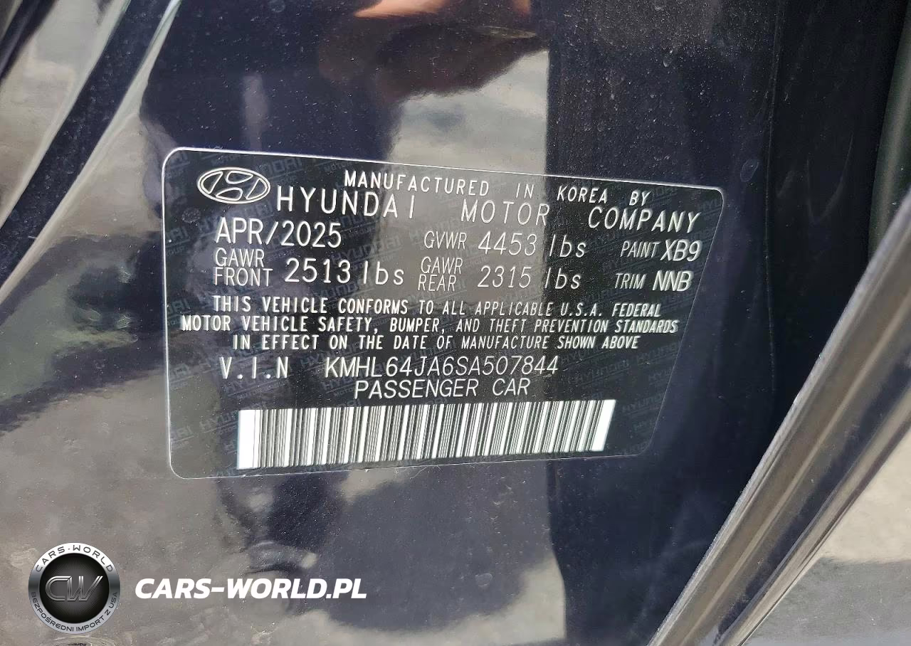 2025 Hyundai Sonata Sel VIN:KMHL64JA6SA507844 - 12
