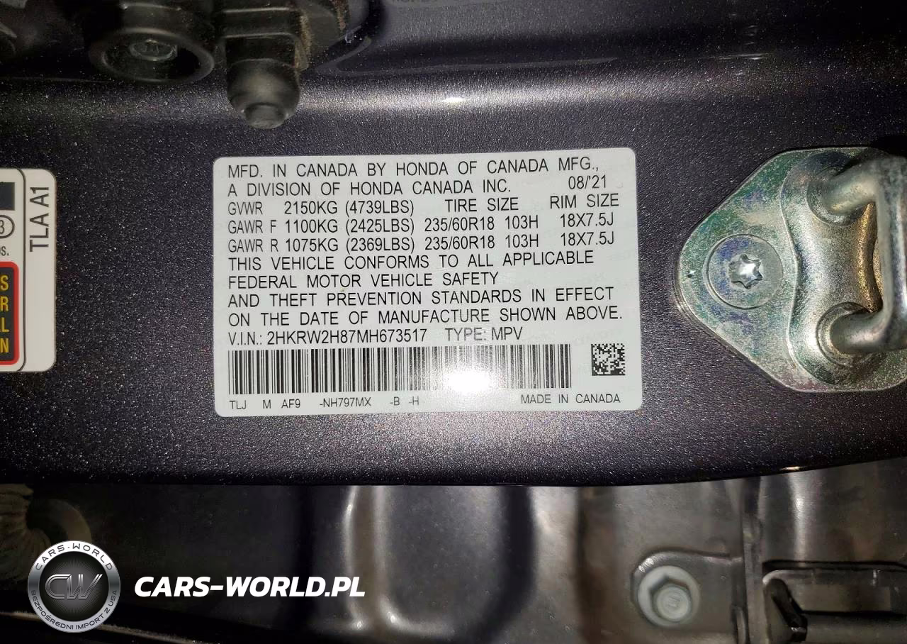 2021 Honda Cr-V Exl VIN:2HKRW2H87MH673517 - 13