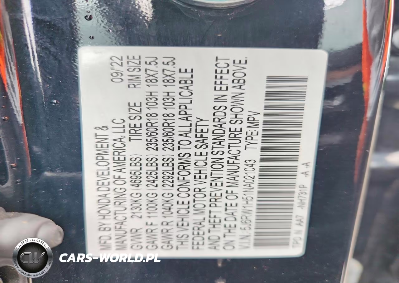 2022 Honda Cr-V Ex VIN:5J6RW1H51NA021043 - 14