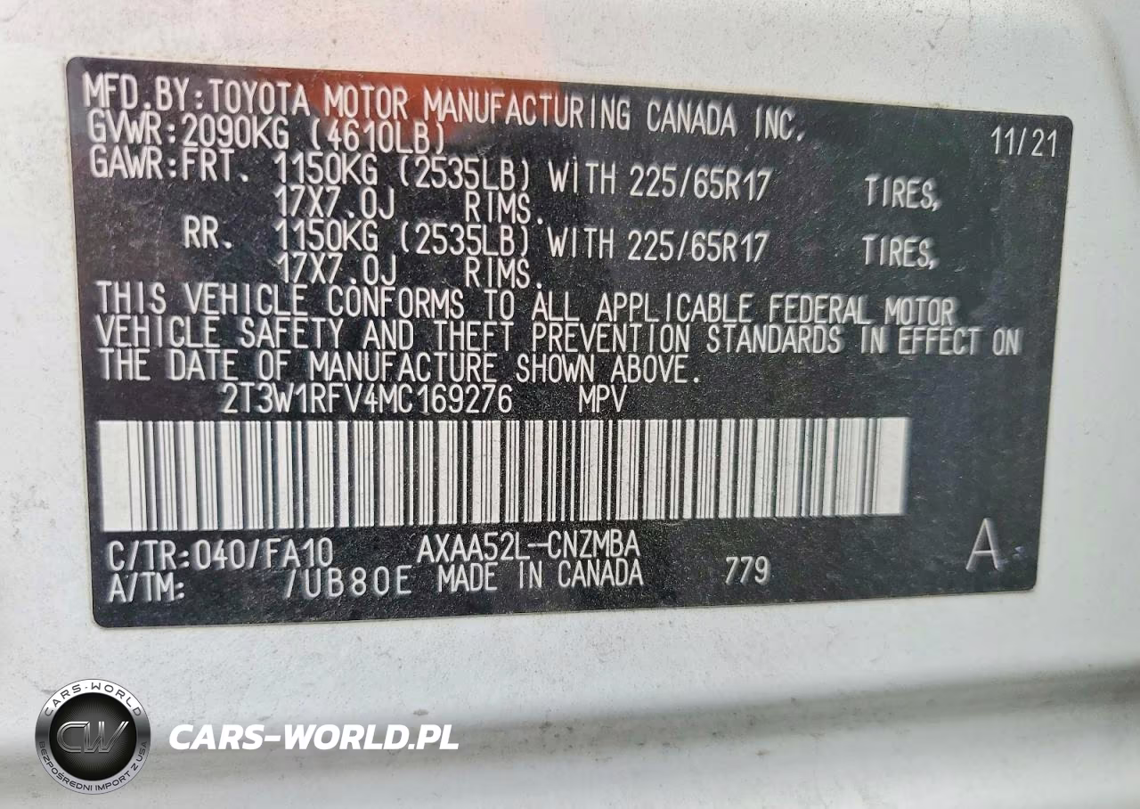 2021 Toyota Rav4 Xle VIN:2T3W1RFV4MC169276 - 13