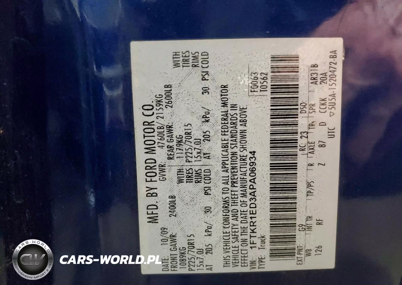2010 Ford Ranger Super Cab VIN:1FTKR1ED3APA06934 - 12