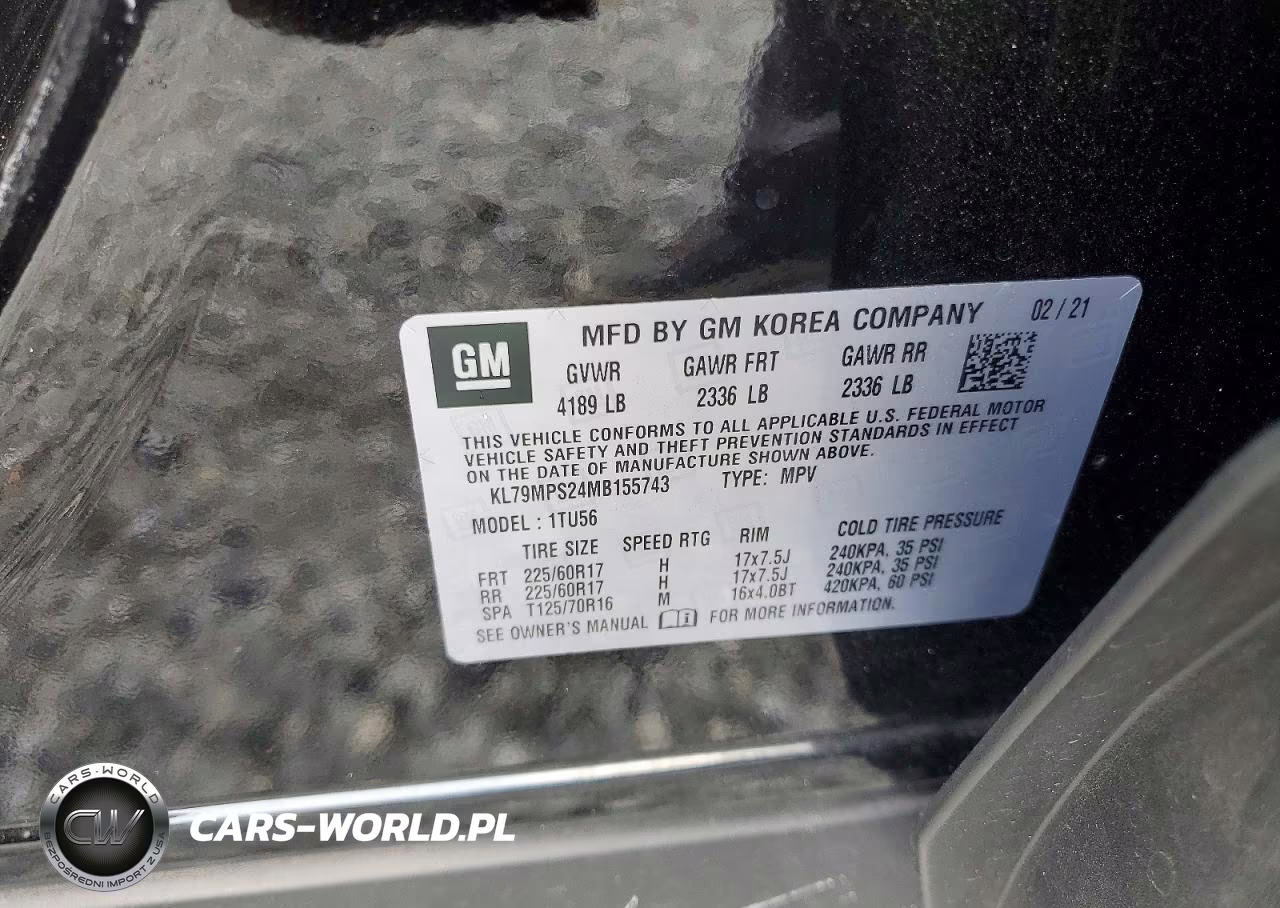 2021 Chevrolet Trailblazer Lt VIN:KL79MPS24MB155743 - 14