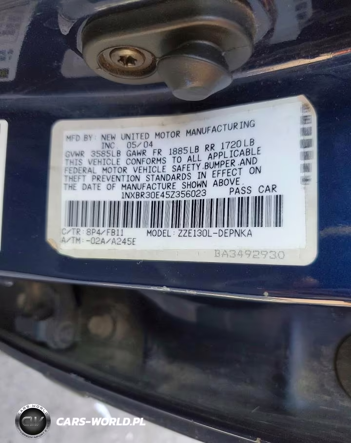 2005 Toyota Corolla Xrs VIN:1NXBR30E45Z356023 - 12