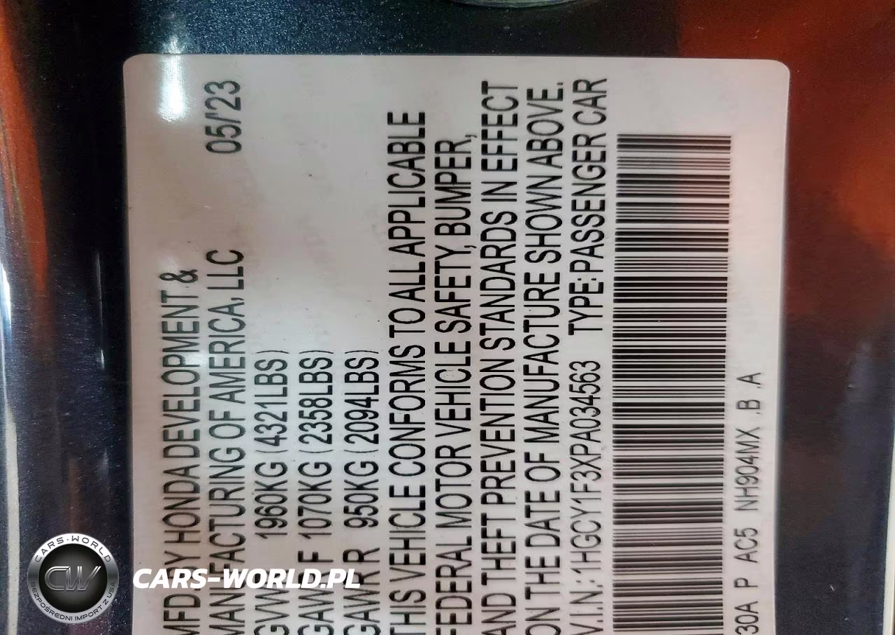 2023 Honda Accord Ex VIN:1HGCY1F3XPA034563 - 13
