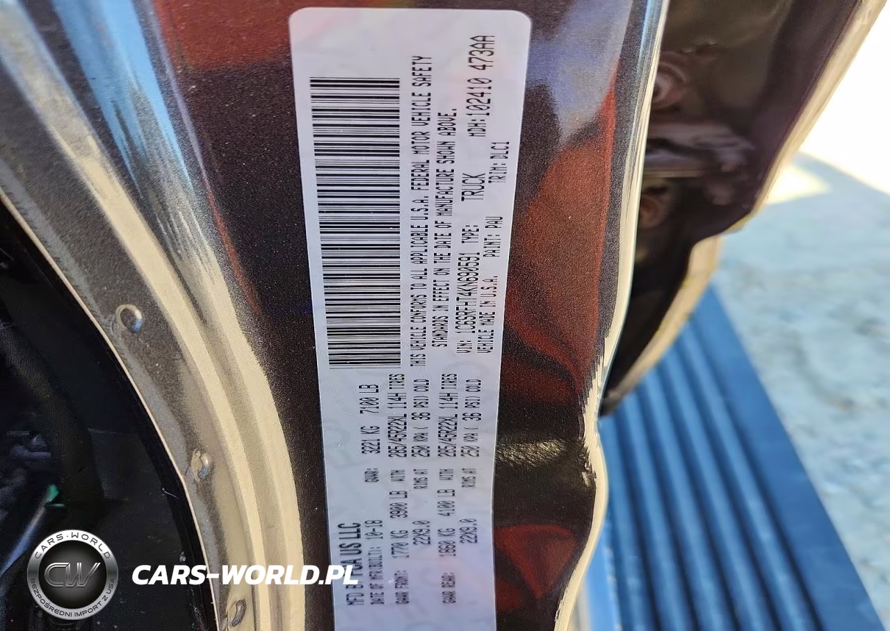 2019 Ram 1500 Limited VIN:1C6SRFHT4KN690591 - 13