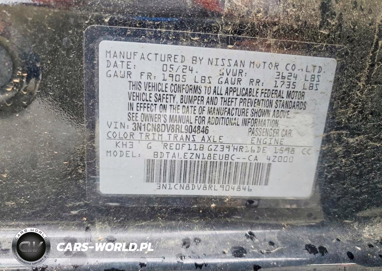 2024 Nissan Versa S VIN:3N1CN8DV8RL904846 - 12