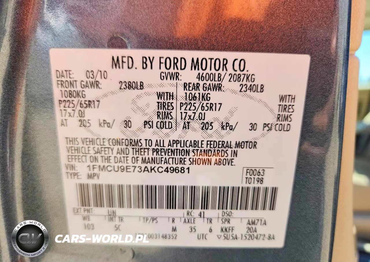 2010 Ford Escape Limited VIN:1FMCU9E73AKC49681 - 13