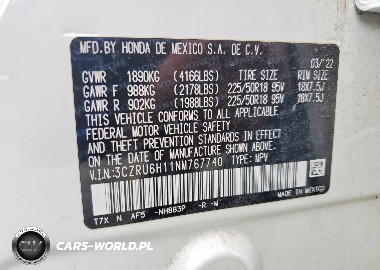 2022 Honda Hr-V Sport VIN:3CZRU6H11NM767740 - 13