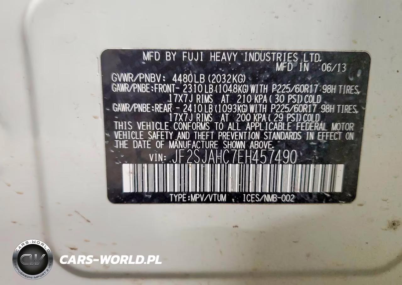 2014 Subaru Forester 2.5I Limited VIN:JF2SJAHC7EH457490 - 13