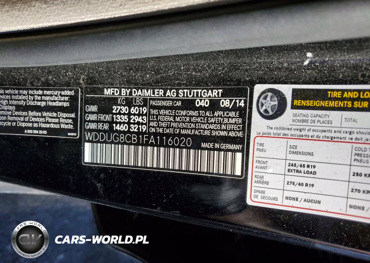2015 Mercedes-Benz S 550 VIN:WDDUG8CB1FA116020 - 12