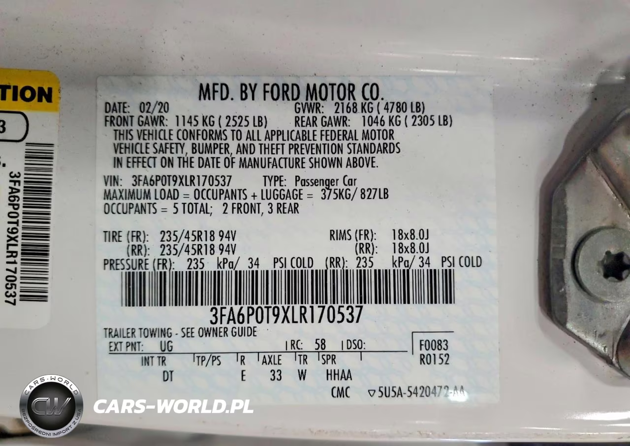 2020 Ford Fusion Se VIN:3FA6P0T9XLR170537 - 13