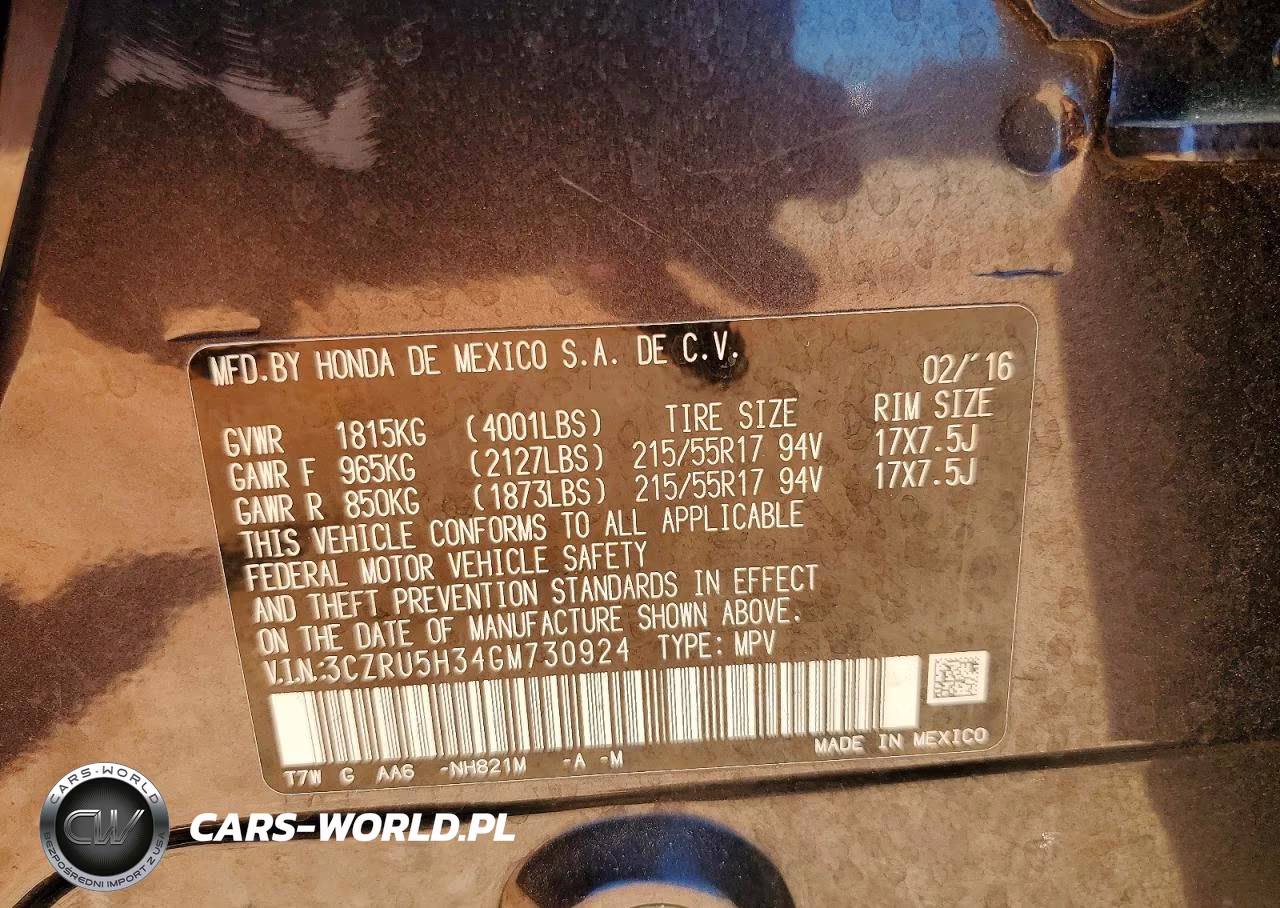 2016 Honda Hr-V Lx VIN:3CZRU5H34GM730924 - 13