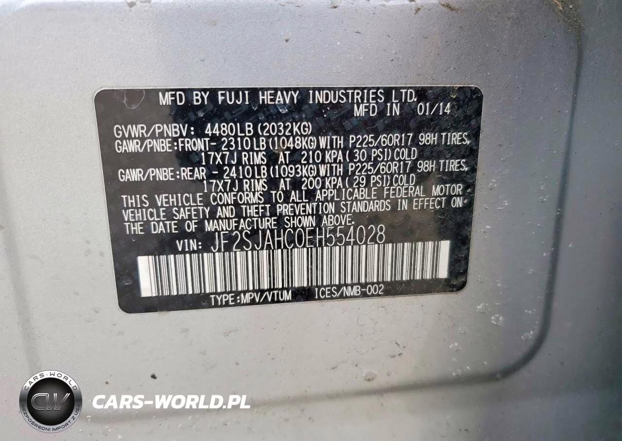 2014 Subaru Forester 2.5I Limited VIN:JF2SJAHC0EH554028 - 13