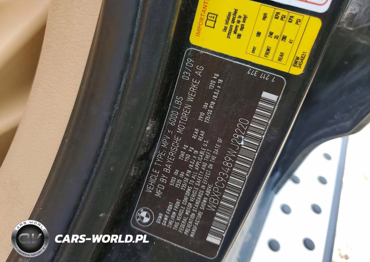 2009 BMW X3 xDrive30I VIN:WBXPC93489WJ28220 - 13