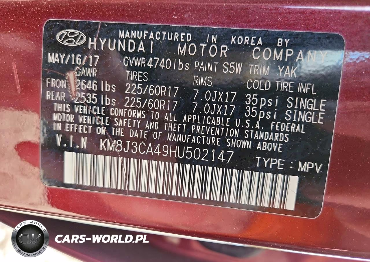 2017 Hyundai Tucson Se VIN:KM8J3CA49HU502147 - 14
