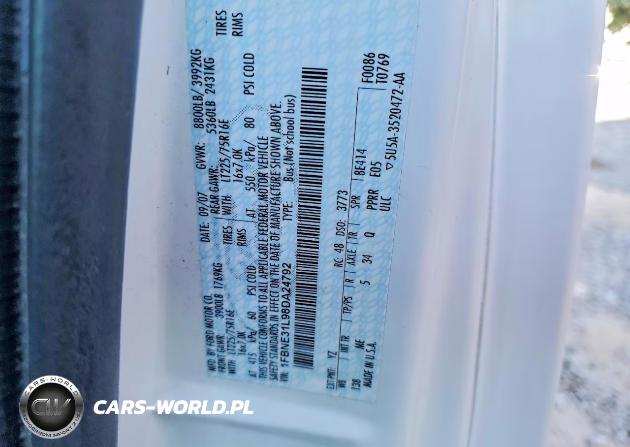 2008 Ford Econoline E350 Super Duty Wagon VIN:1FBNE31L98DA24792 - 13