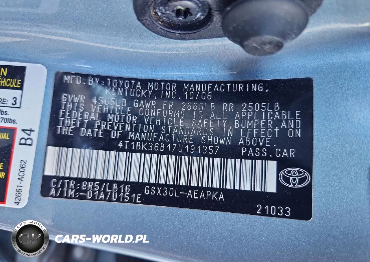 2007 Toyota Avalon Limited VIN:4T1BK36B17U191357 - 12