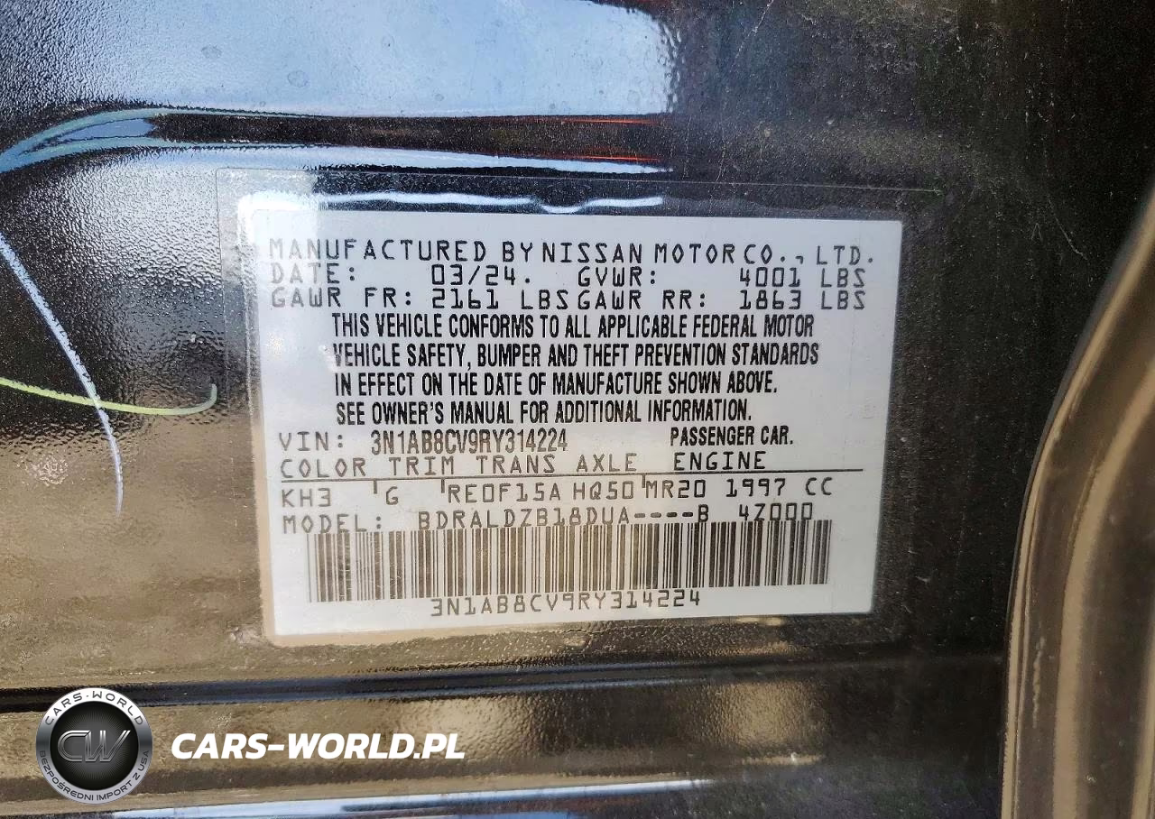 2024 Nissan Sentra Sv VIN:3N1AB8CV9RY314224 - 12