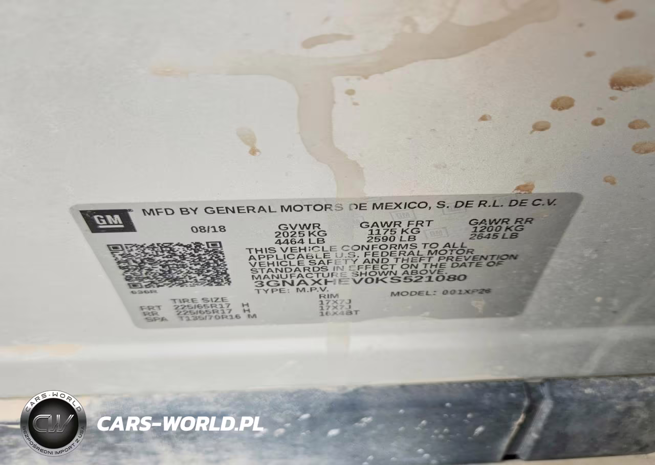2019 Chevrolet Equinox L Fwd W-1Sm VIN:3GNAXHEV0KS521080 - 13