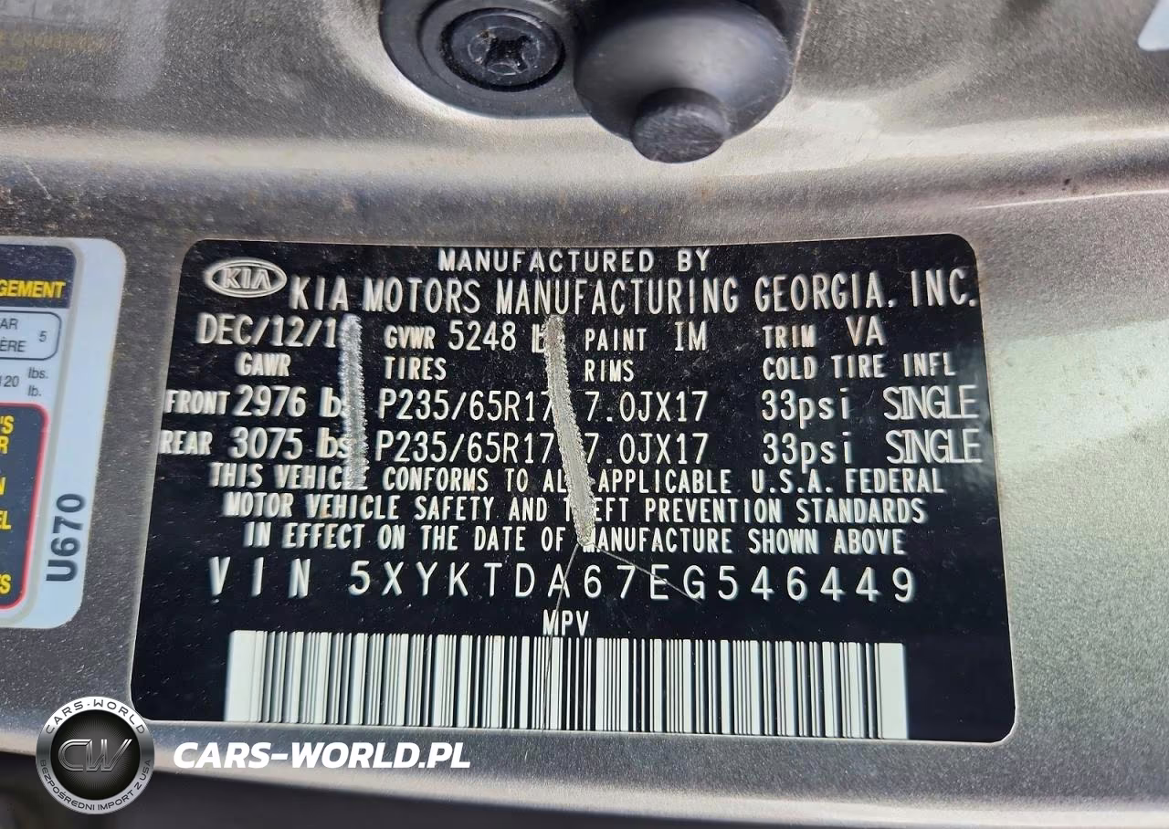 2014 Kia Sorento Lx VIN:5XYKTDA67EG546449 - 13