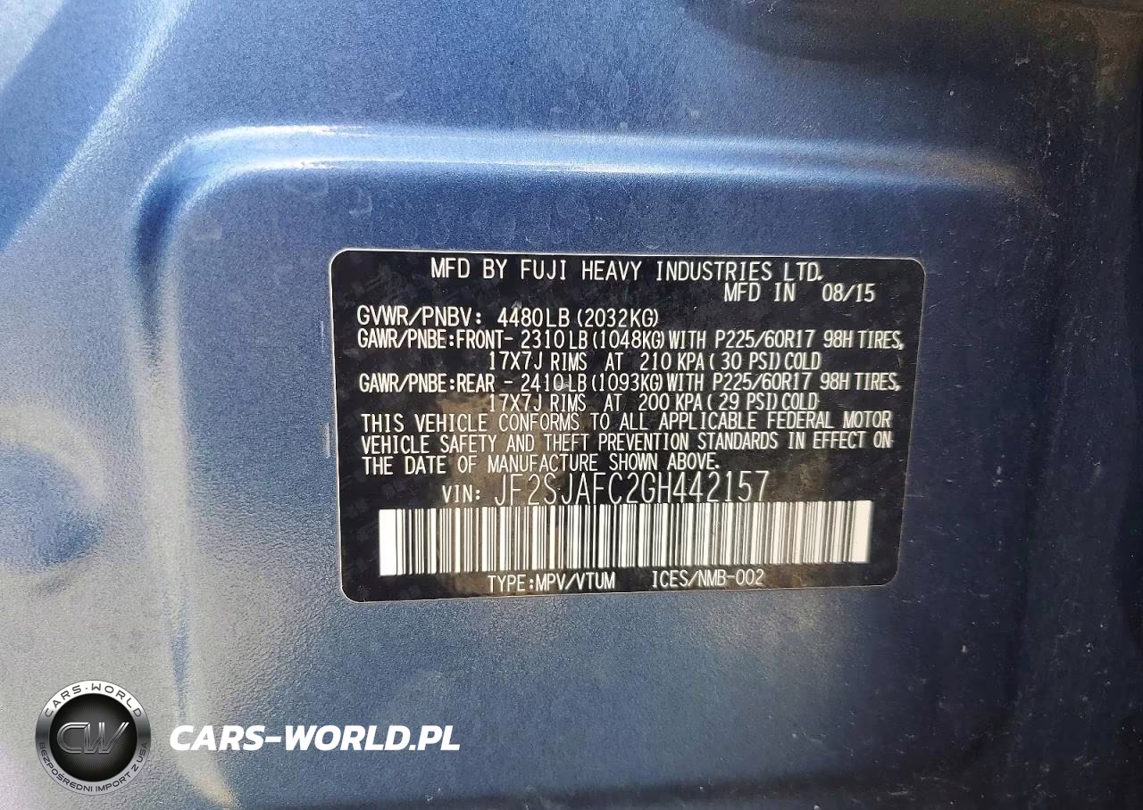 2016 Subaru Forester 2.5I Premium VIN:JF2SJAFC2GH442157 - 13
