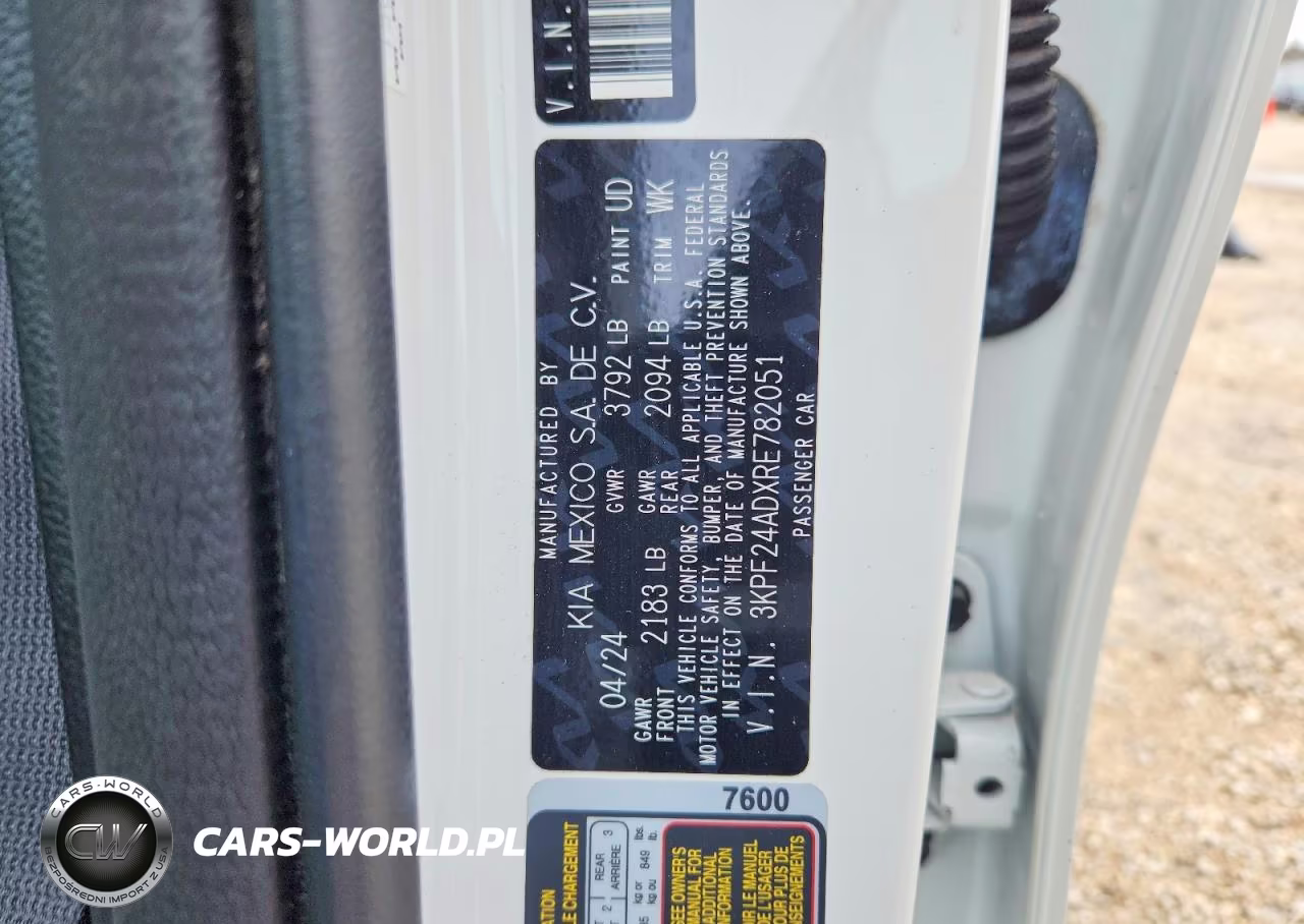 2024 Kia Forte Lx VIN:3KPF24ADXRE782051 - 13