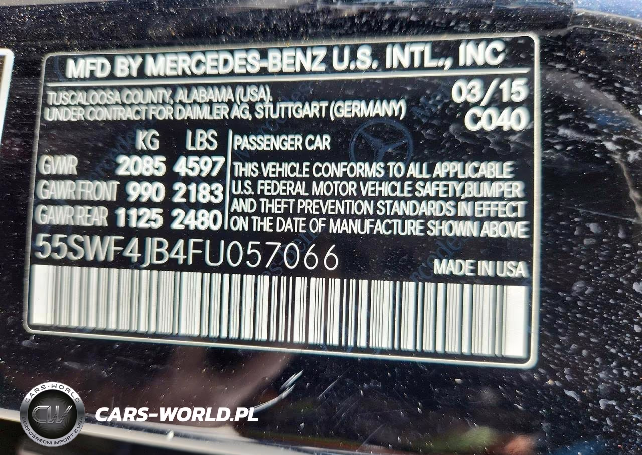 2015 Mercedes-Benz C 300 VIN:55SWF4JB4FU057066 - 12