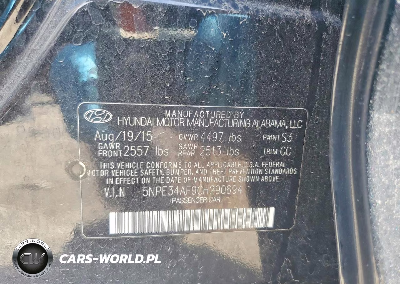 2016 Hyundai Sonata Sport VIN:5NPE34AF9GH290694 - 12