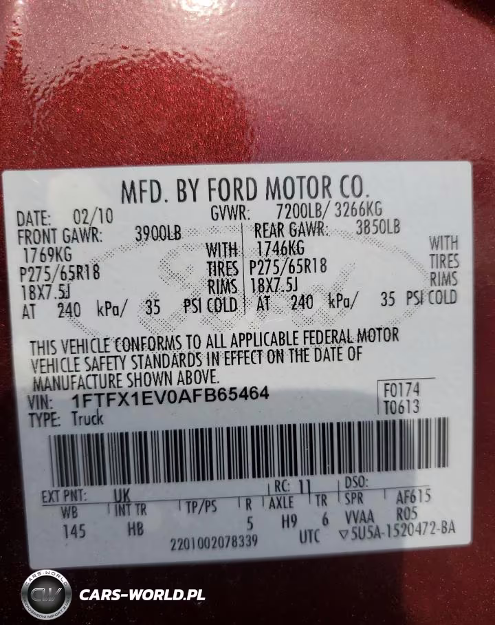 2010 Ford F150 Super Cab VIN:1FTFX1EV0AFB65464 - 12
