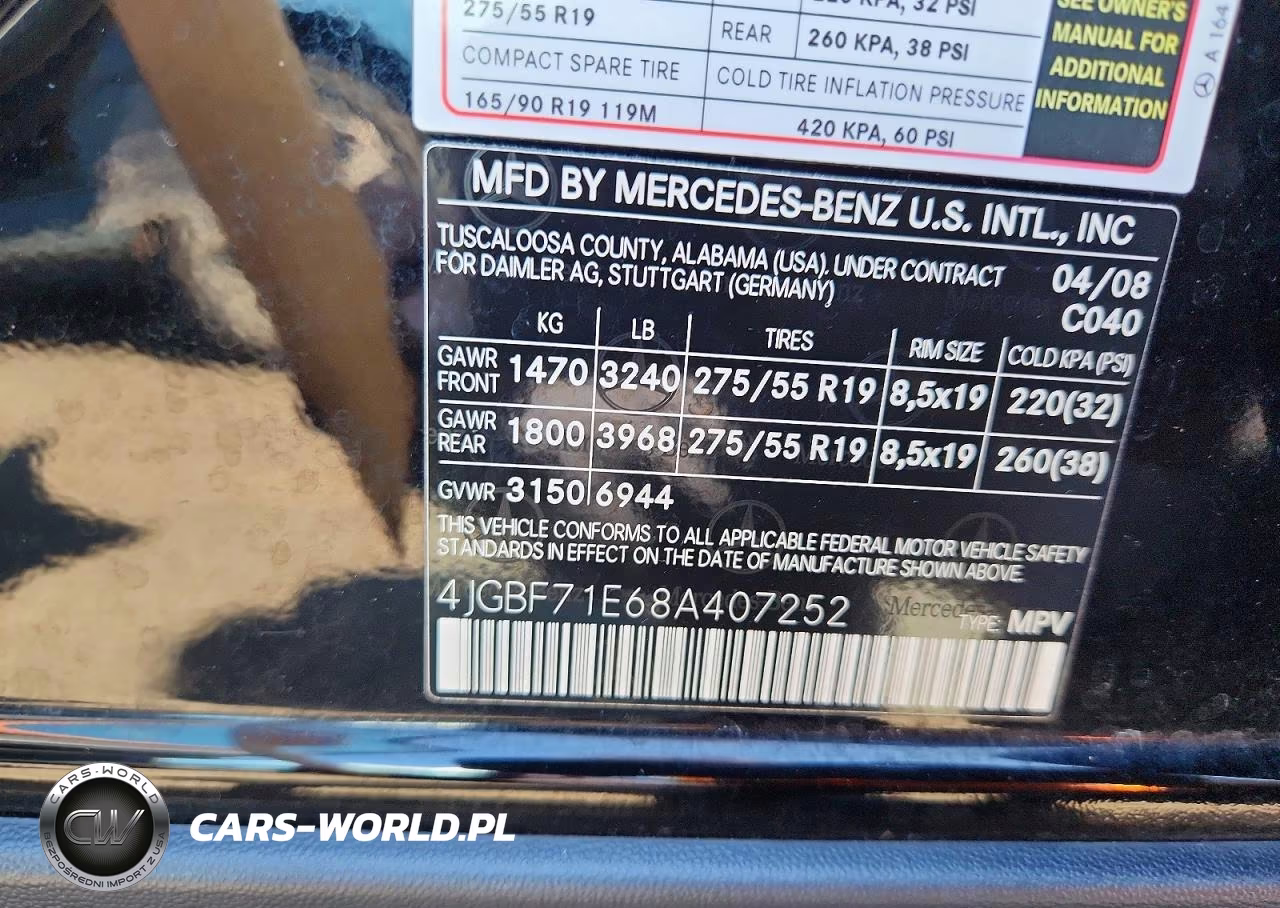 2008 Mercedes-Benz Gl 450 4Matic VIN:4JGBF71E68A407252 - 12