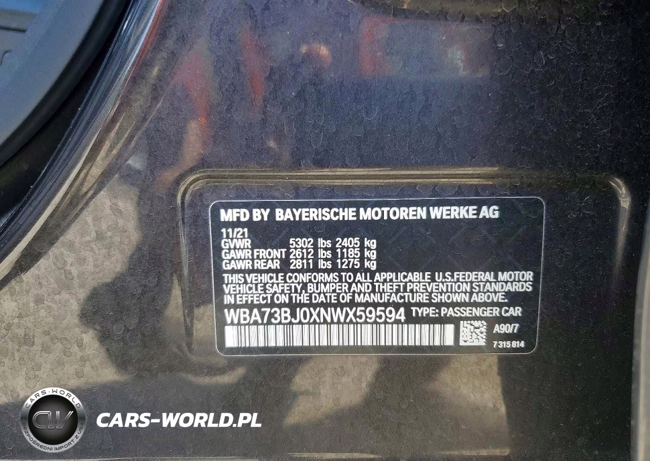 2022 BMW 540 Xi VIN:WBA73BJ0XNWX59594 - 12