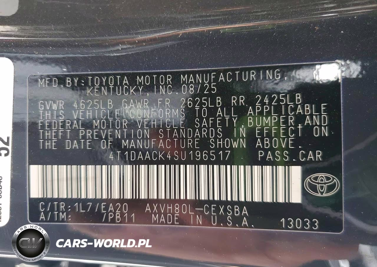 2025 Toyota Camry Se VIN:4T1DAACK4SU196517 - 13