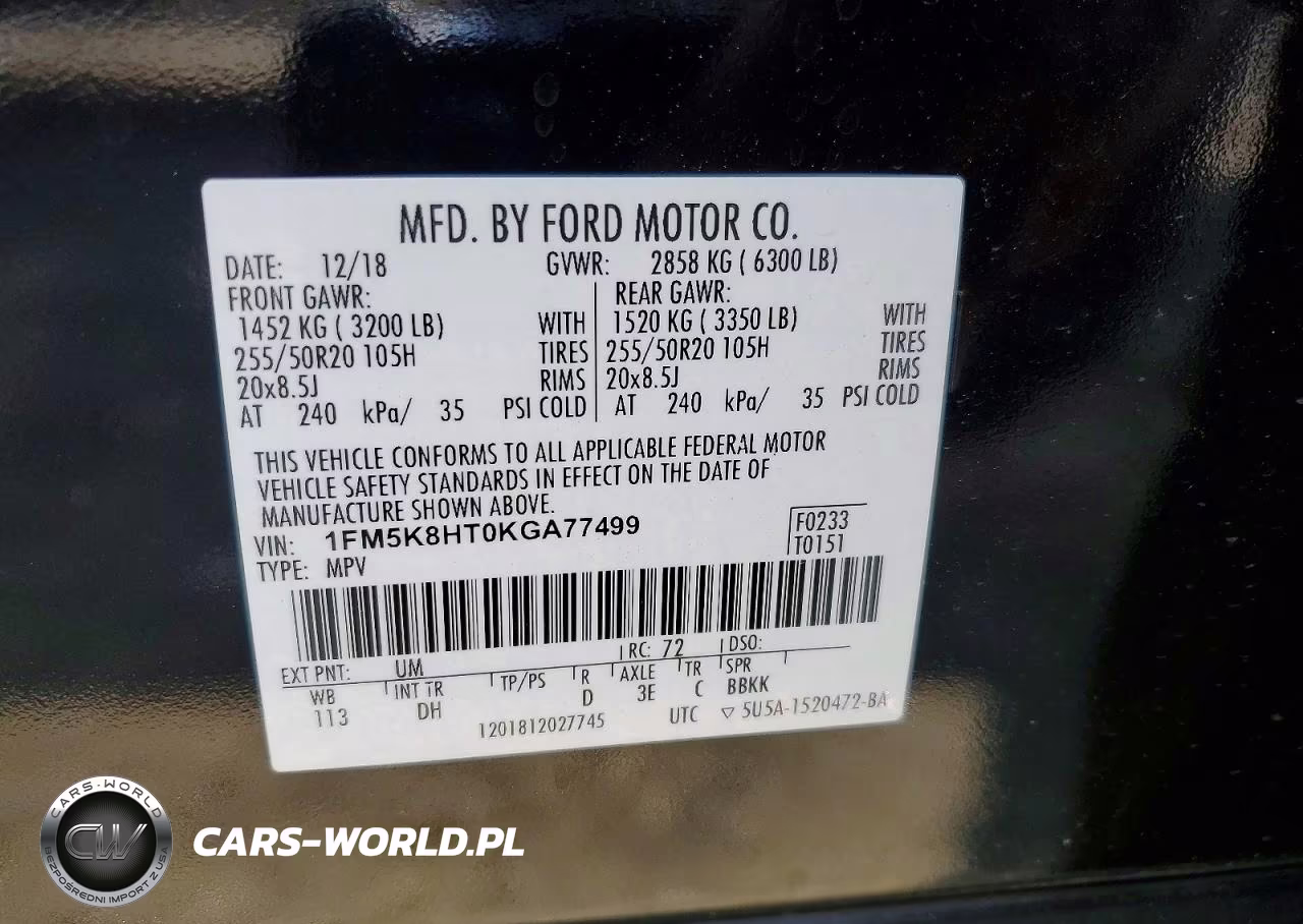 2019 Ford Explorer Platinum VIN:1FM5K8HT0KGA77499 - 14