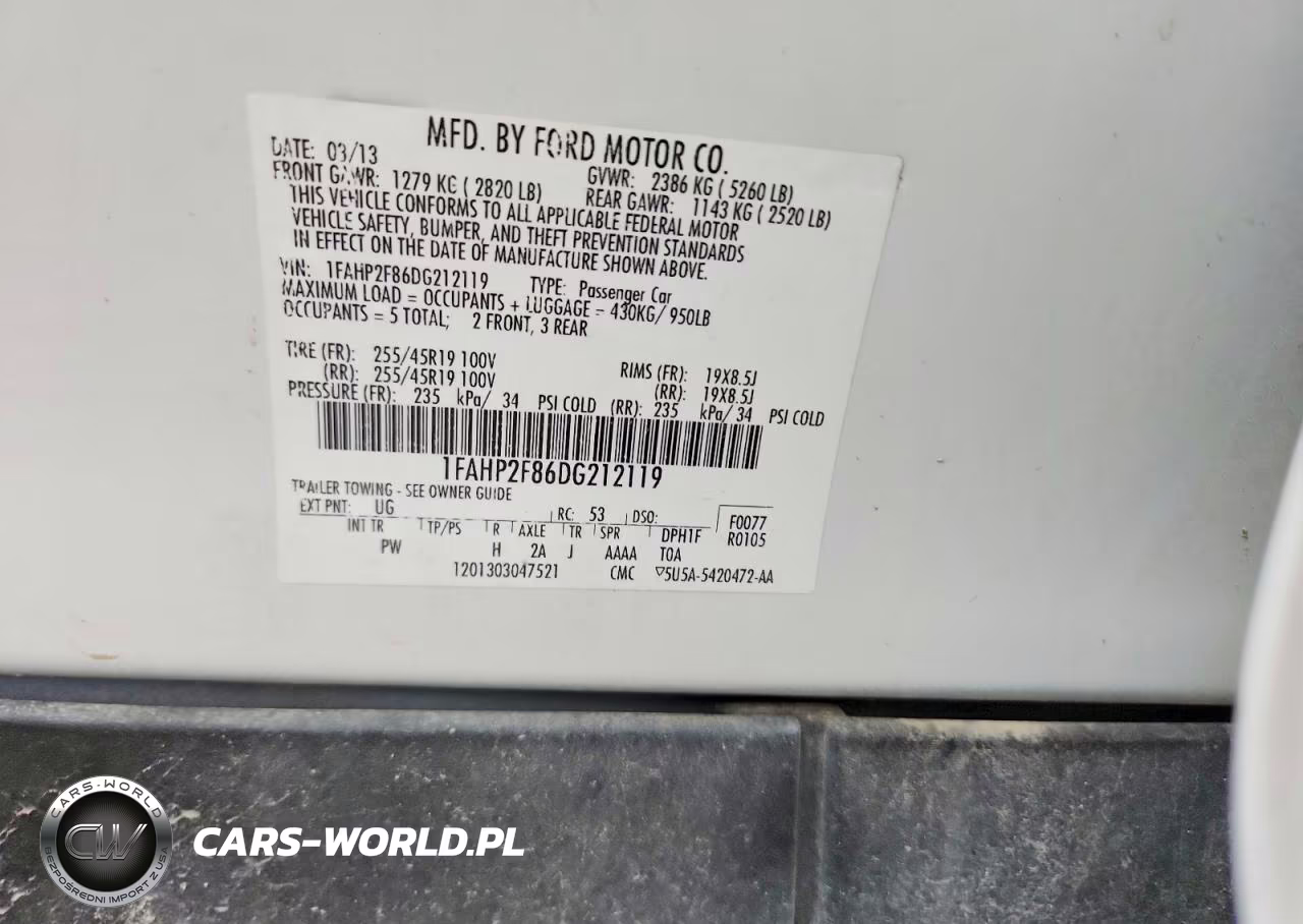 2013 Ford Taurus Limited VIN:1FAHP2F86DG212119 - 12