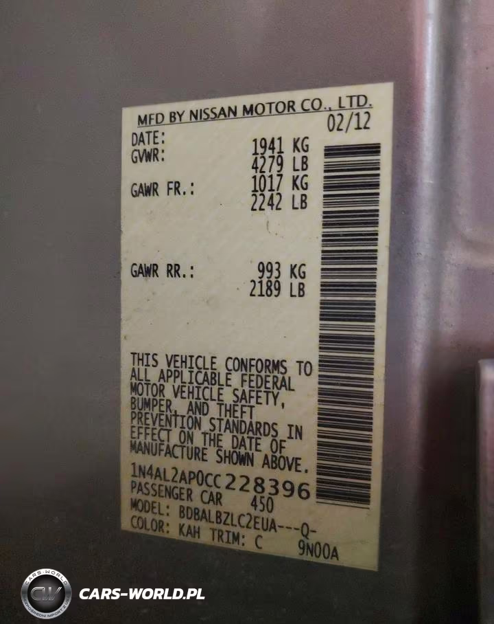 2012 Nissan Altima 2.5 VIN:1N4AL2AP0CC228396 - 12
