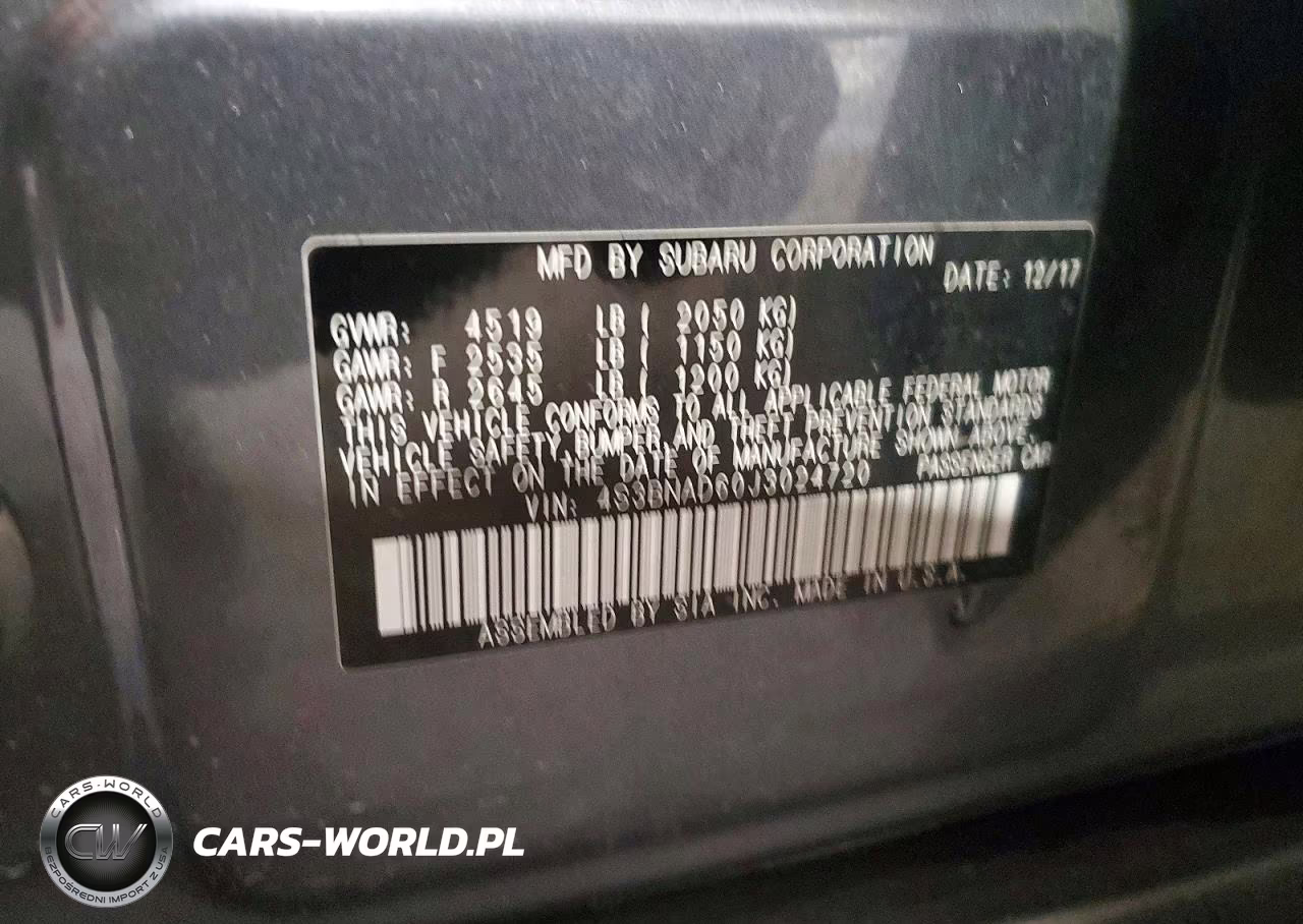 2018 Subaru Legacy 2.5I Premium VIN:4S3BNAD60J3024720 - 12