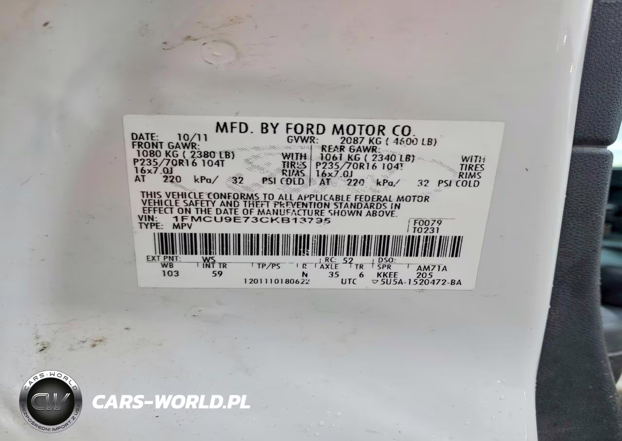 2012 Ford Escape Limited VIN:1FMCU9E73CKB13795 - 14