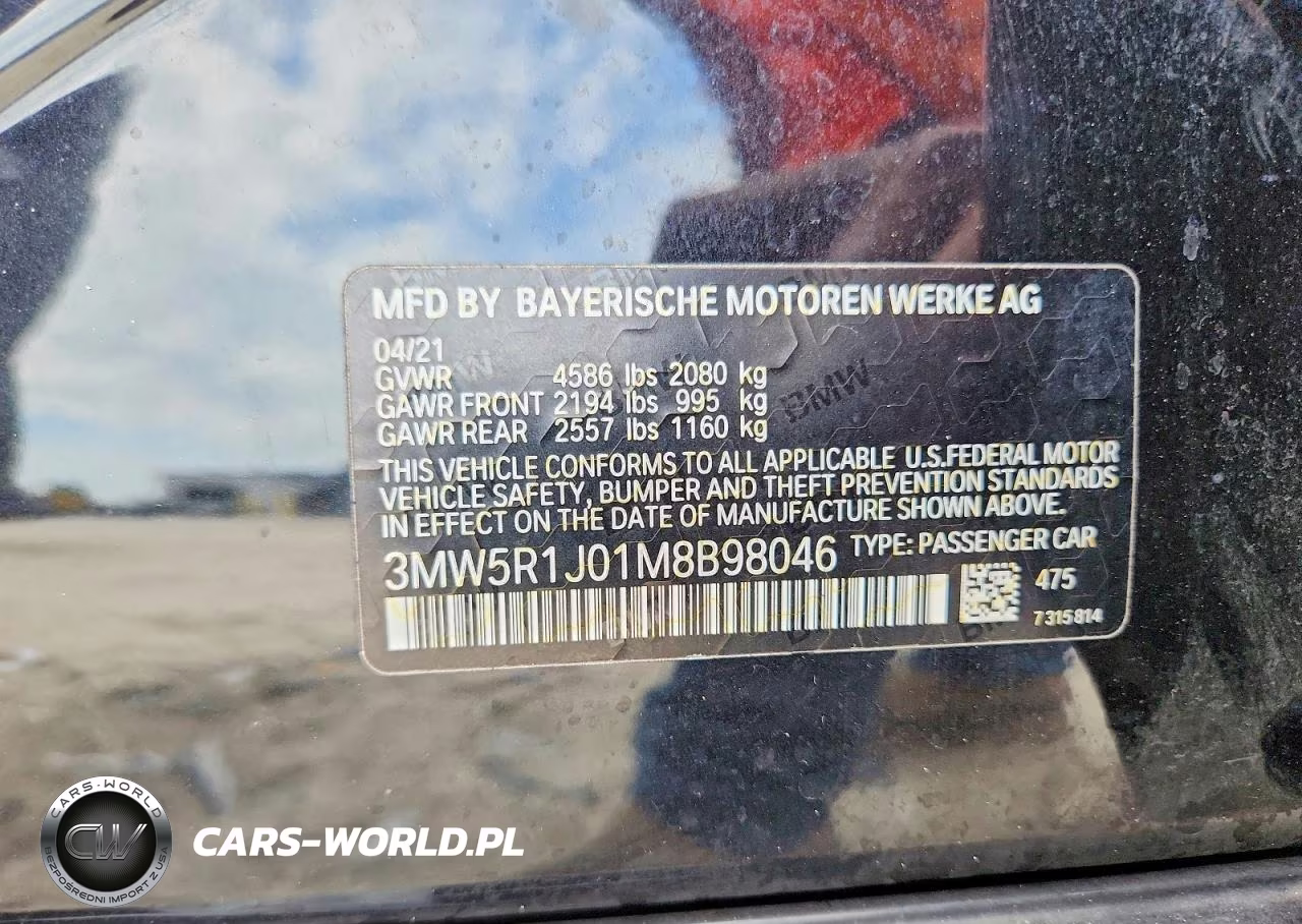 2021 BMW 330I VIN:3MW5R1J01M8B98046 - 12