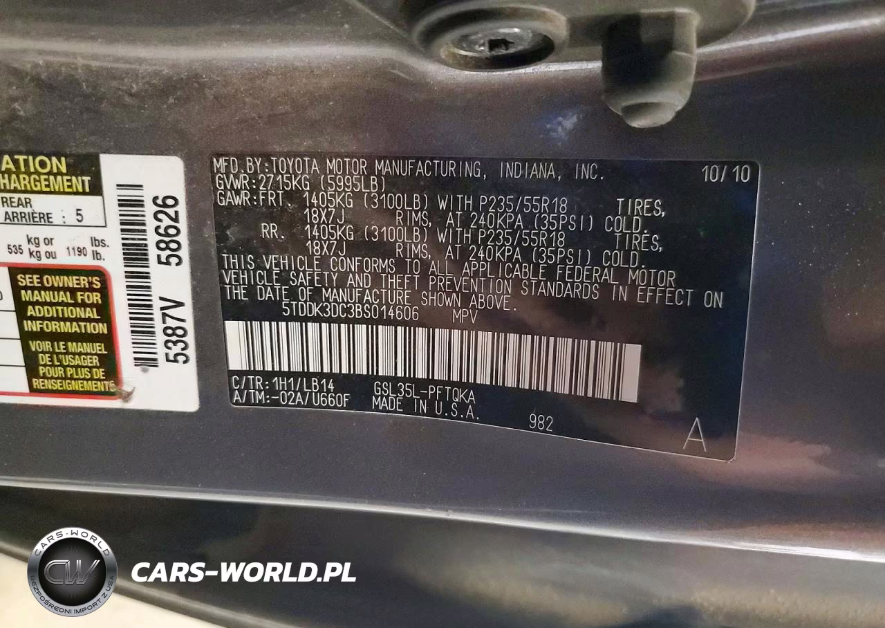 2011 Toyota Sienna Xle 7-Passenger VIN:5TDDK3DC3BS014606 - 13