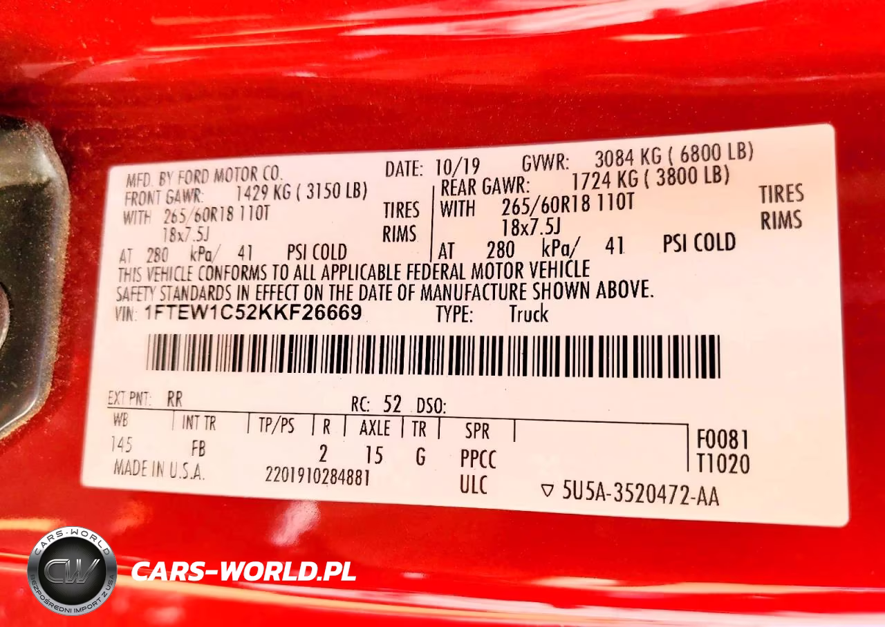 2019 Ford F150 Supercrew VIN:1FTEW1C52KKF26669 - 13