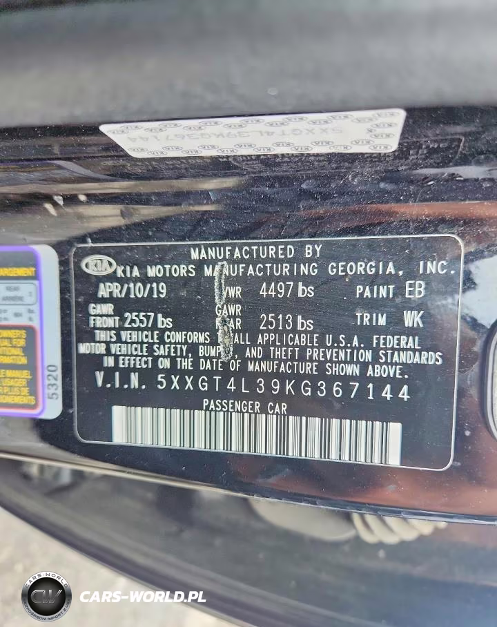 2019 Kia Optima S VIN:5XXGT4L39KG367144 - 12