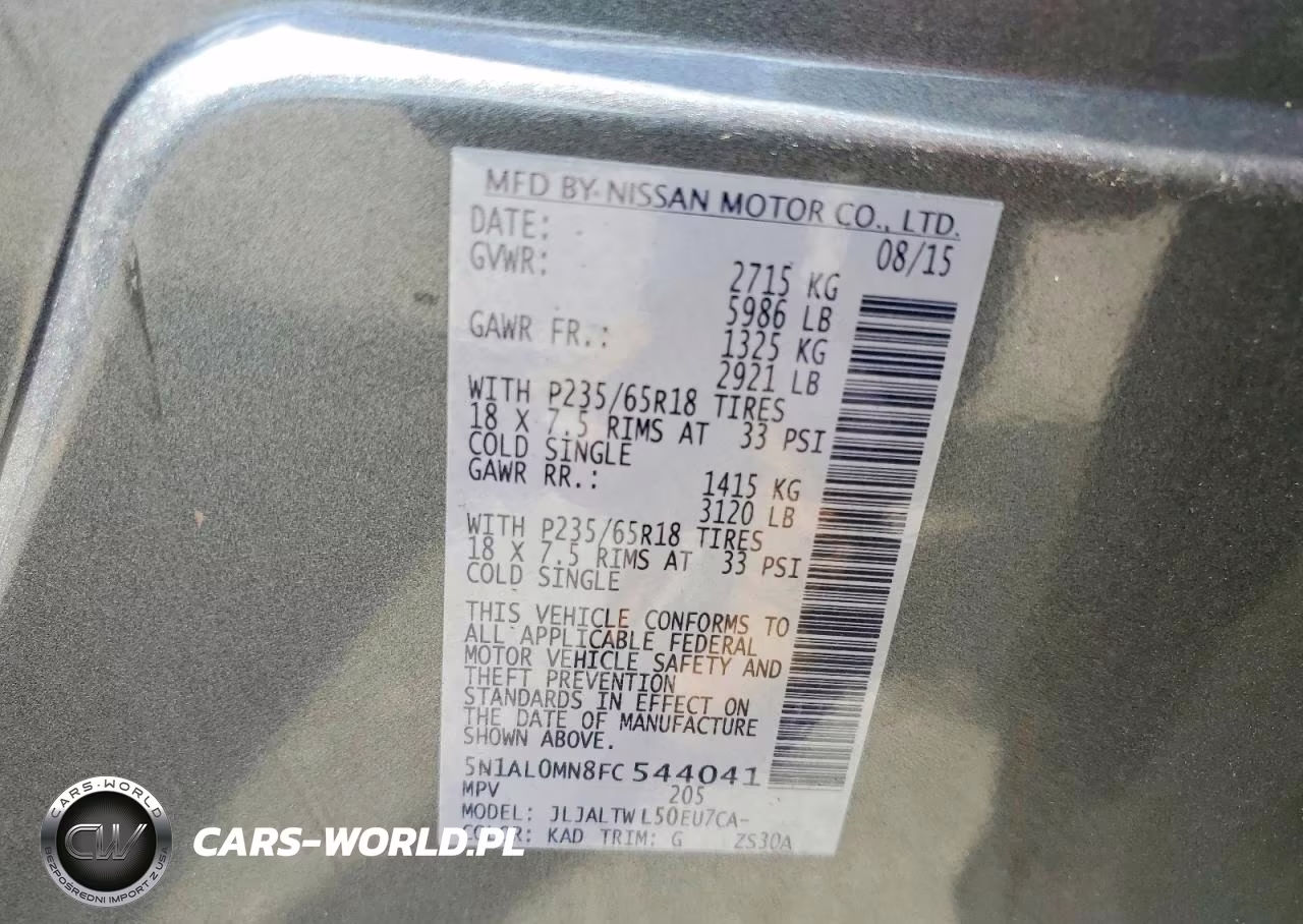 2015 Infiniti Qx60 Base VIN:5N1AL0MN8FC544041 - 13