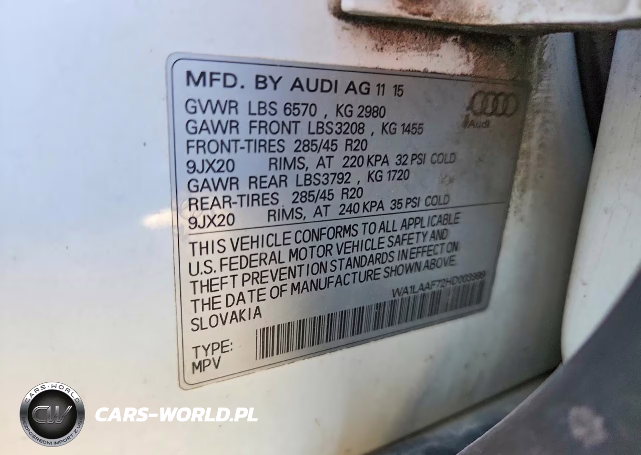 2017 Audi Q7 Premium Plus VIN:WA1LAAF72HD003999 - 12