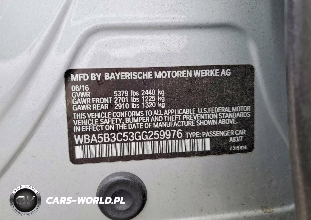 2016 BMW 535 Xi VIN:WBA5B3C53GG259976 - 12