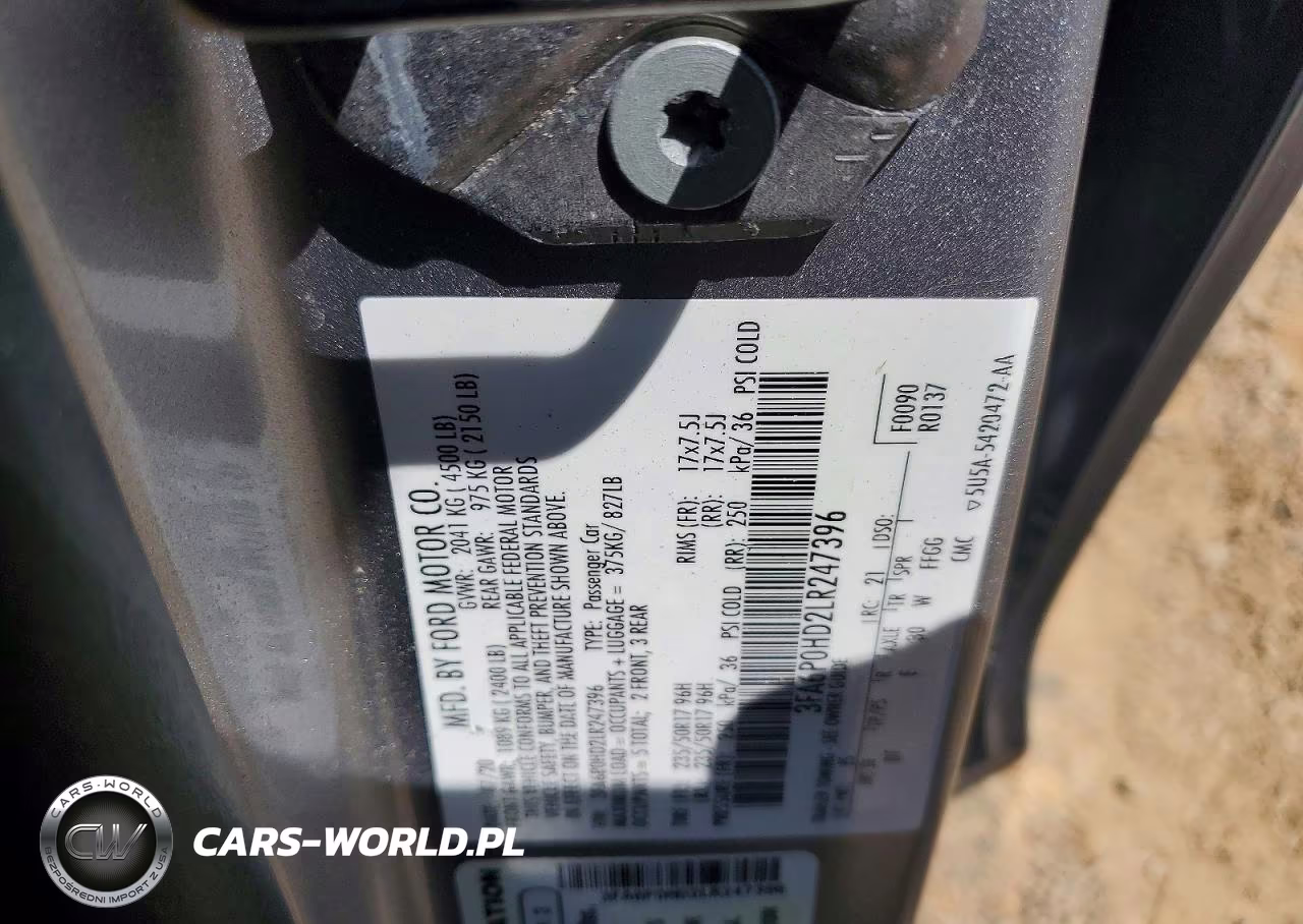 2020 Ford Fusion Se VIN:3FA6P0HD2LR247396 - 13